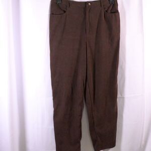 Talbots Brown Stretch Chino Pants High Rise Womens 14P 32x27